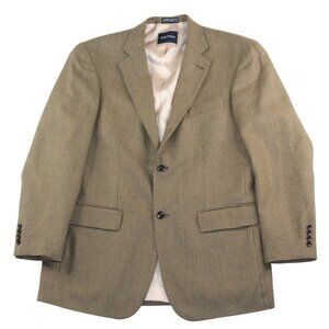 Nautica 42 Long Wool Cashmere Blend 2 Btn Small Houndstooth Sports Coat Jacket